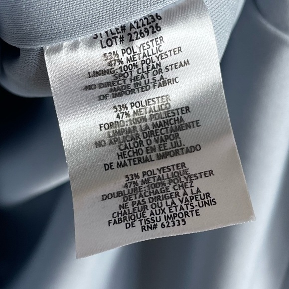 Betsy & Adam Metallic One Shoulder Crinkle Foil Dress Bow Sash Size 4 NWT - Picture 8 of 10